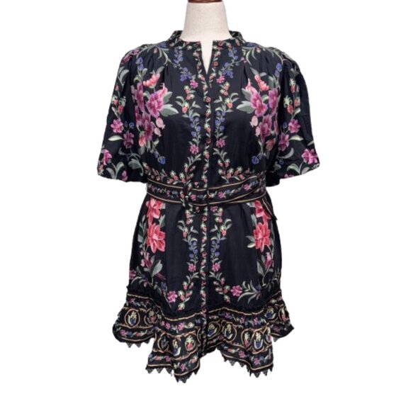 NWT FARM Rio Black Belle Garden Whimsigoth Fairy Girly Botanical Dress (SZ XL) - Picture 6 of 14